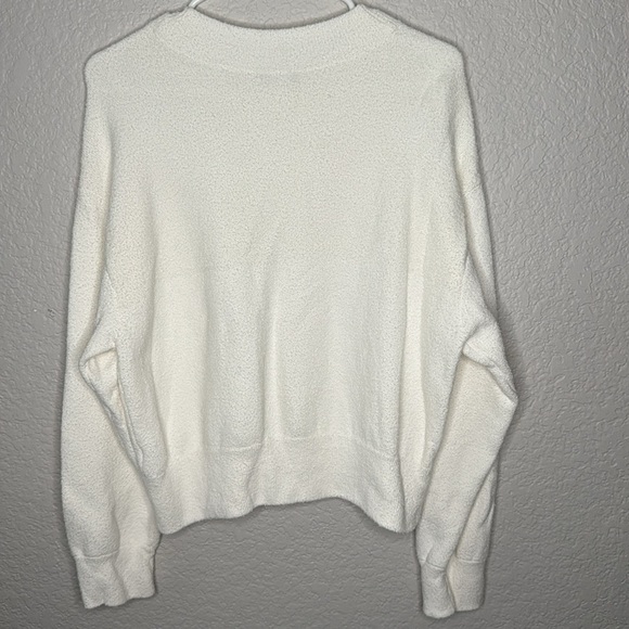 Vince Cotton Blend Bouclé Sweater Terry White Ivory Size Small - Picture 7 of 8